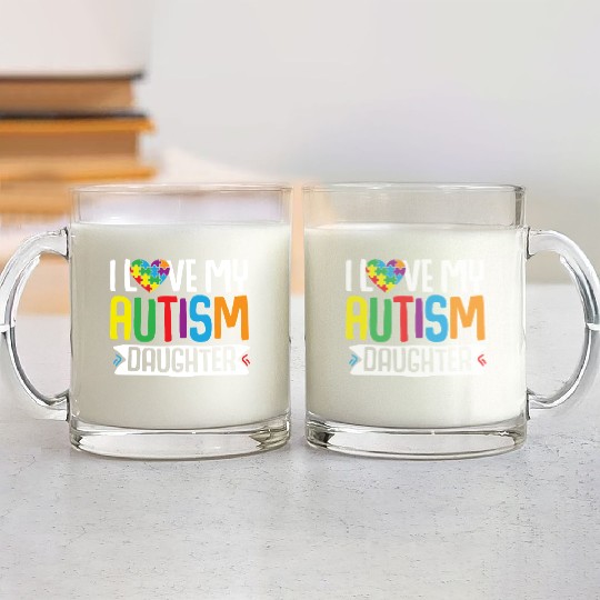 Autism Awareness Gift Parents Daughter Glass Mugs