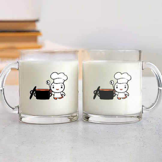 Bird Chef Cooking Pot Duck Delicious Hunger Food Glass Mugs