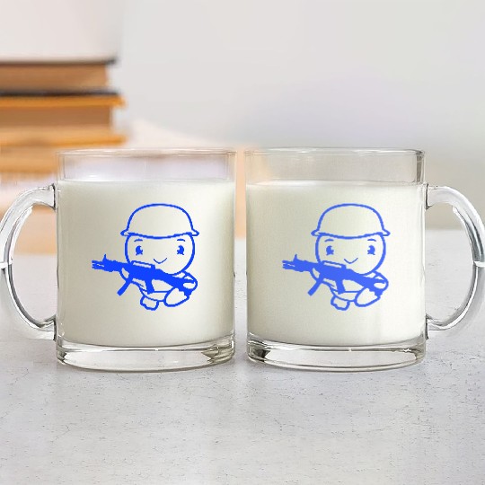 Duck Soldier Army Professional Soldier Helmet Cute Glass Mugs