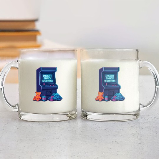 Insert Snack to Continue Gamer Dad Neon Chaos Glass Mugs