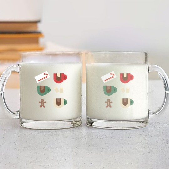 Cute Retro Hot Cocoa Christmas Mug Design Glass Mugs