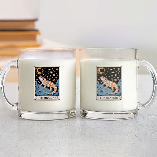 The Beardie Tarot Card Pogona Reptile Lover Glass Mugs