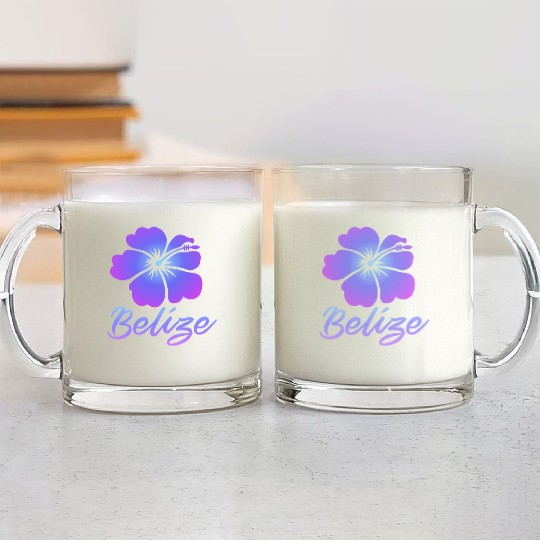 Belize Hibiscus Glass Mugs