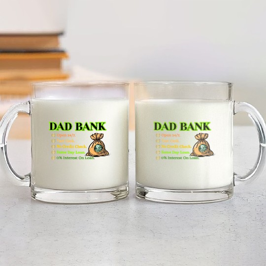 Bank Of Dad Glass Mugs