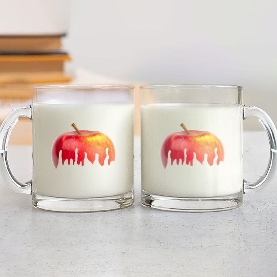 Melting Apple Surreal Art Design Glass Mugs
