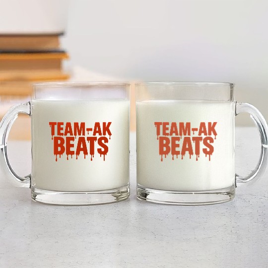 Red TEAM-AK BEATS Glass Mugs