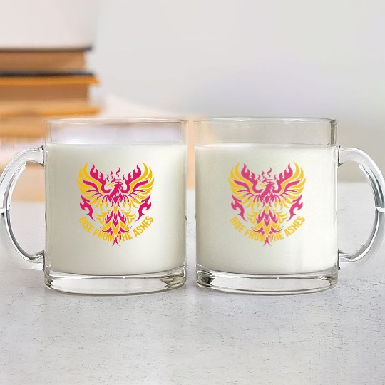 Rise From The Ashes Phoenix Bird T Tattoo Glass Mugs
