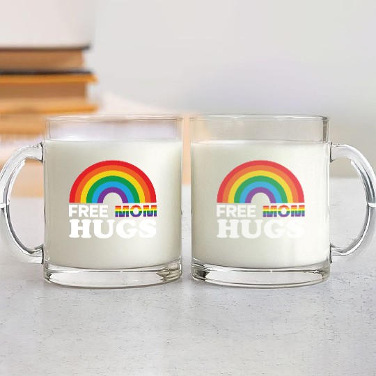 free mom hugs Glass Mugs