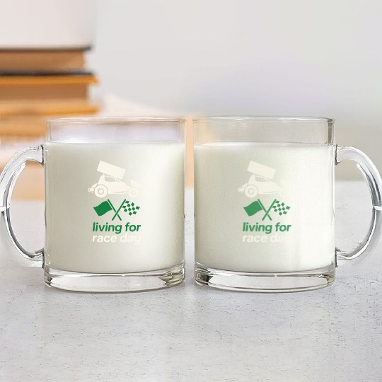 Sprint Car Racing Dirt Track Speed Oval Race Glass Mugs