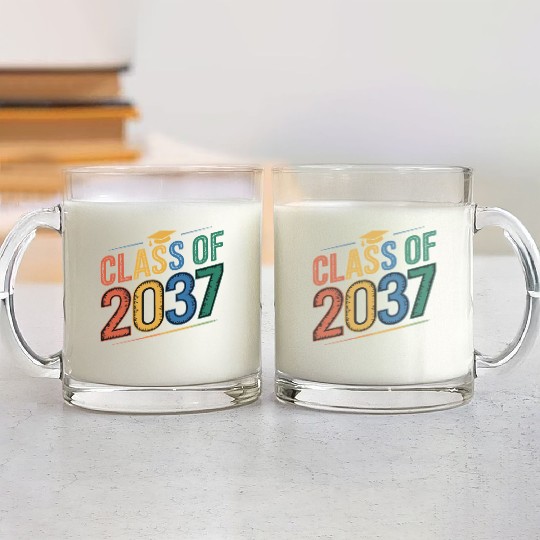 Class of 2037 Grow With Me, Funny back to school Glass Mugs