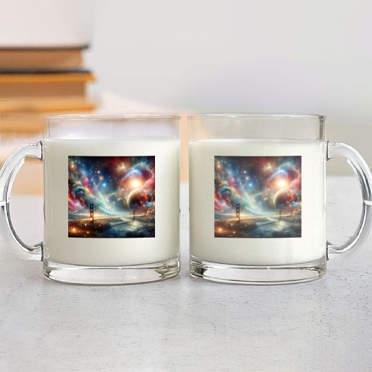 Galactic Bridge to the Universe Space Dream Planet Glass Mugs