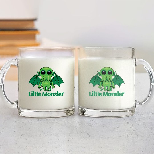 Little Monster Cthulhu Cute Creepy Mythical Buddy Glass Mugs
