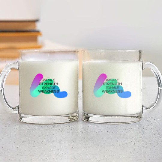 Inspirational Breath Motivation Design Glass Mugs