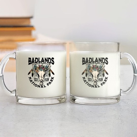 Badlands National Park South Dakota Nature Buffalo Glass Mugs