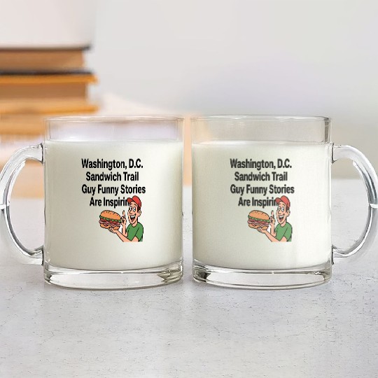 Washington DC Sandwich Throw Guy  Glass Mugs