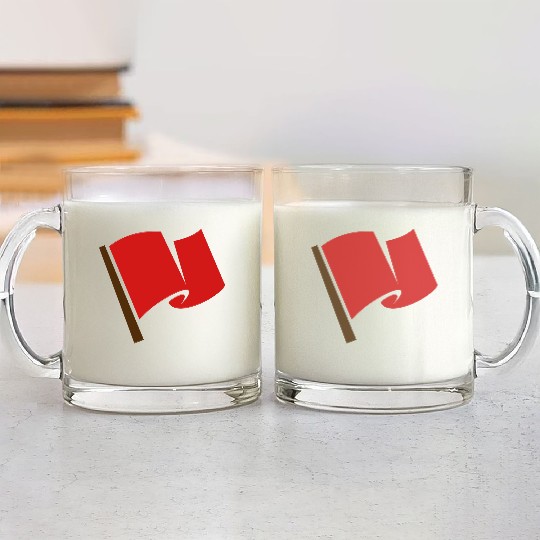Waving Red Flag Glass Mugs