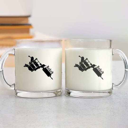 Inked Tattoo Gun Glass Mugs