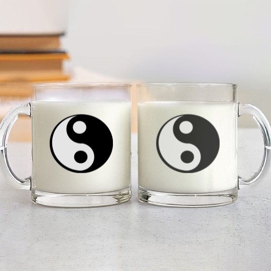jing jang (Ying Yang) Glass Mugs
