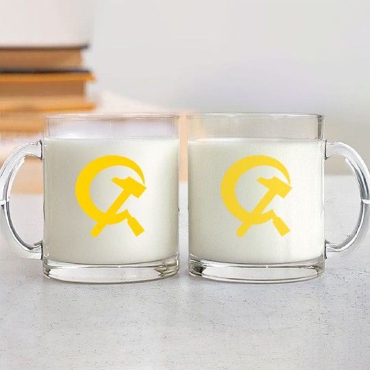 Hammer and sickle Glass Mugs