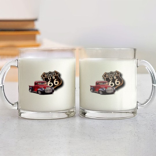 Route 66 Street Rod Glass Mugs