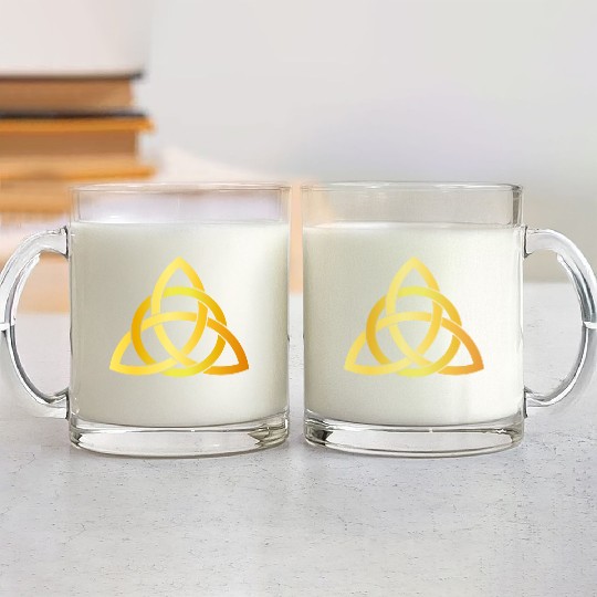 Original Triquetra circle celtic knot gold Glass Mugs