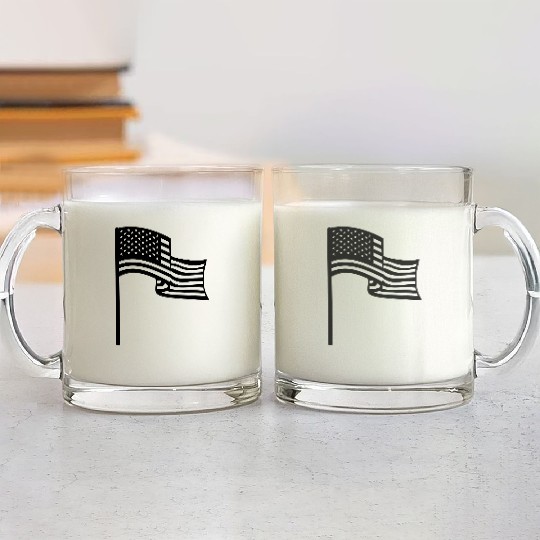 wind waving flagpole usa america united states tex Glass Mugs