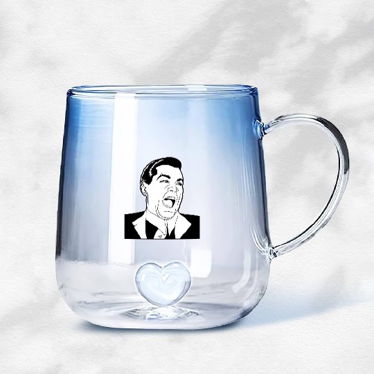 Ray Laugh Meme byTaizTeez Gradient Glass Mugs