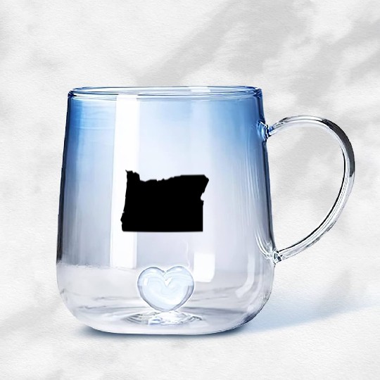 Oregon map Gradient Glass Mugs