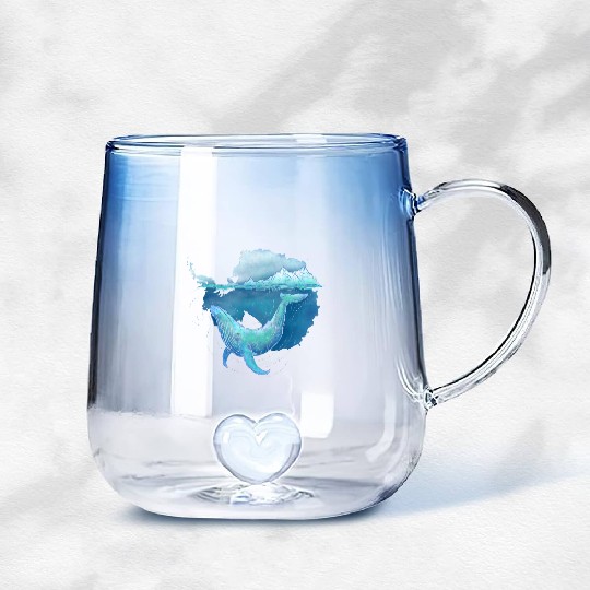 Southern Ocean Whale Sanctuary Gradient Glass Mugs