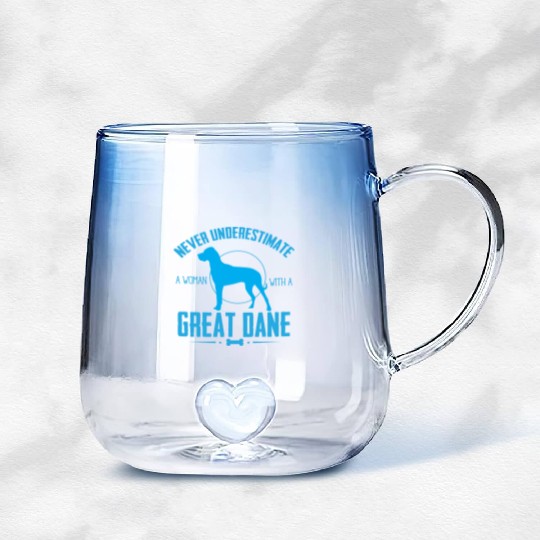Dog Great Dane NUW Gradient Glass Mugs