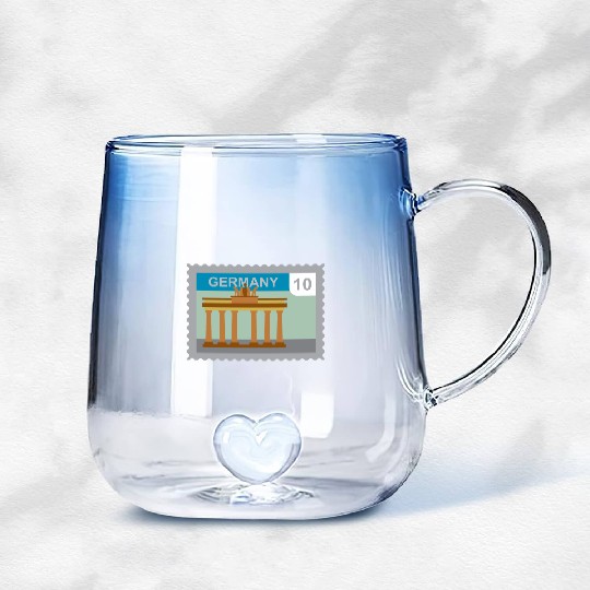 germany mail stamp Gradient Glass Mugs