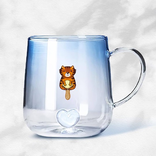 Tiger Baby Gradient Glass Mugs