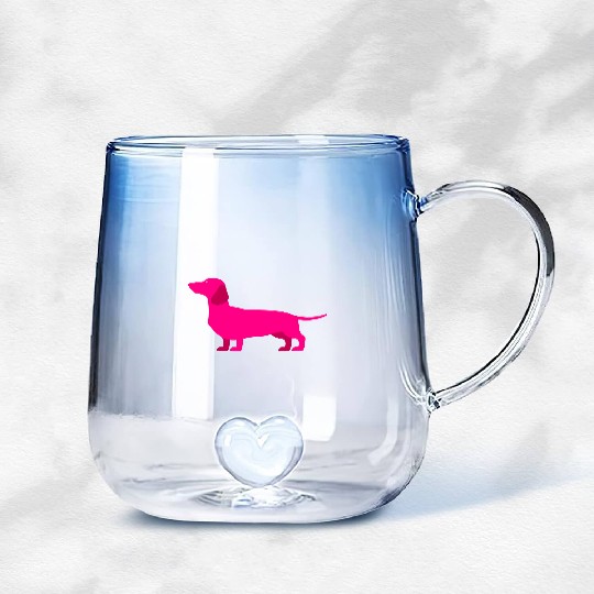 dachshund Gradient Glass Mugs