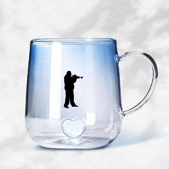 Trumpet Player Gradient Glass Mugs