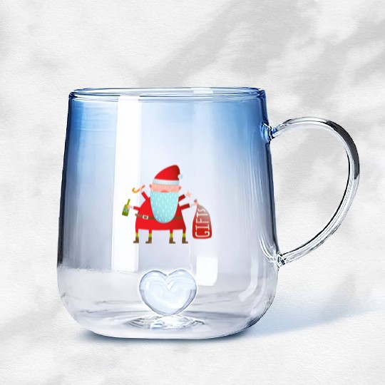 Santa Claus Gradient Glass Mugs