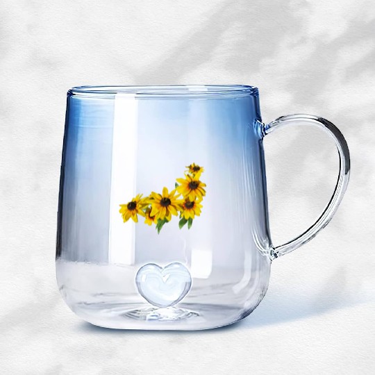 flowers lilies tulips orchids sunflower dahlia ger Gradient Glass Mugs