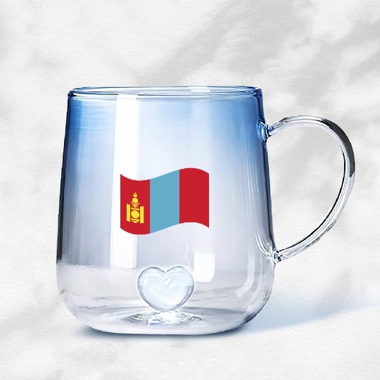 flag mongolia Gradient Glass Mugs