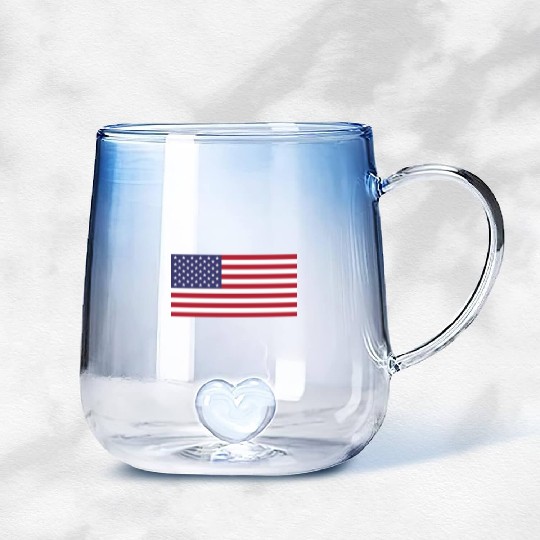 US American Flag Gradient Glass Mugs