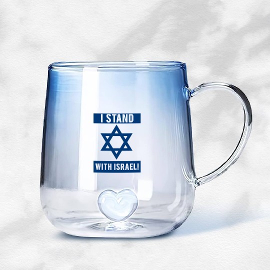 I Stand With Israel Gradient Glass Mugs