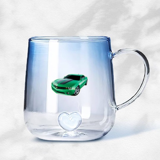 GREEN CHEVY CAMARO Gradient Glass Mugs