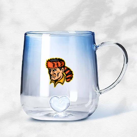 Davy Crockett Mascot Gradient Glass Mugs
