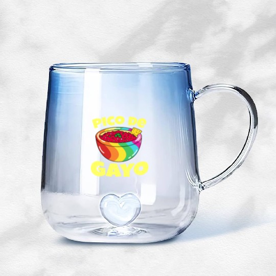 Gay Pride Gift Pico De Gayo Pico De Gallo Rainbow Gradient Glass Mugs