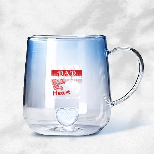 Softball - softball dad s - proud softball dad Gradient Glass Mugs