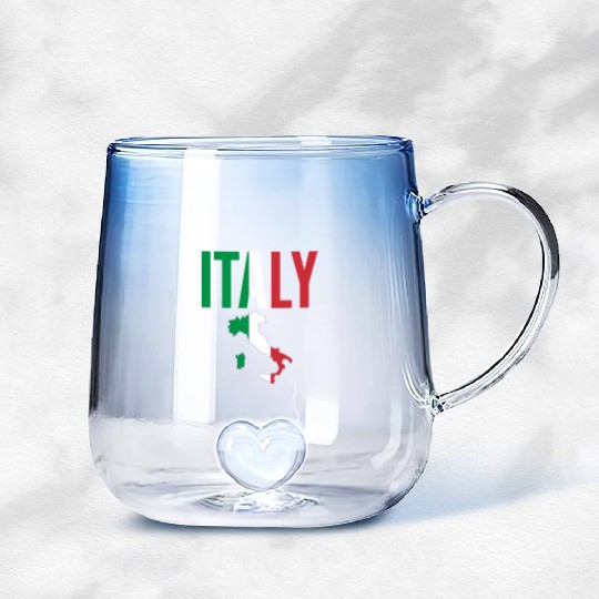 Italian Gift - Italy Map Country Gradient Glass Mugs