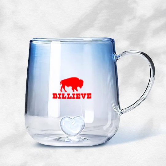 Bills Mafia Billieve - Buffalo Football Gradient Glass Mugs