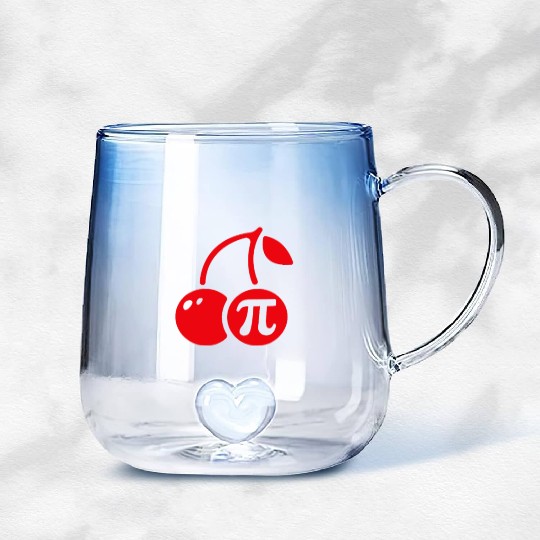 Cherry Pi Day Gradient Glass Mugs Funny Math Nerd Pie Teacher