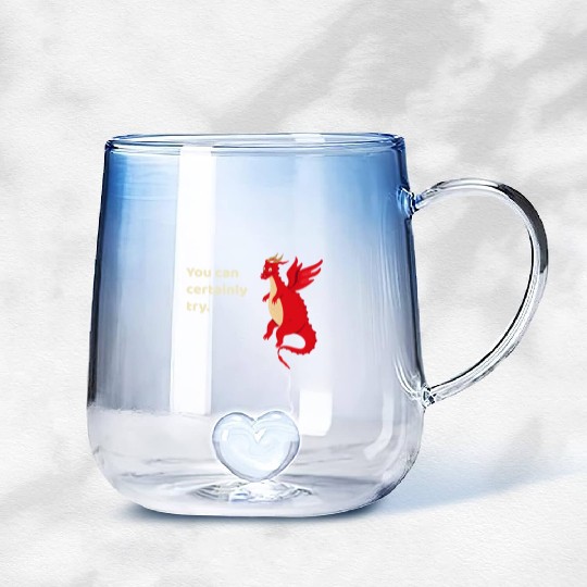 You Can Certainly Try Red Dragon Gradient Glass Mugs