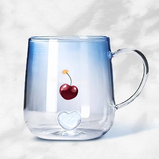 Cherry bomb big Gradient Glass Mugs