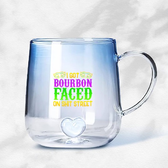 New Orleans Drinking Gradient Glass Mugs, Funny Shit Faced On Bo