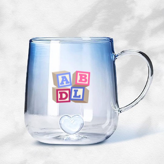 AB DL ageplay ABDL adult baby diaper baby Gradient Glass Mugs